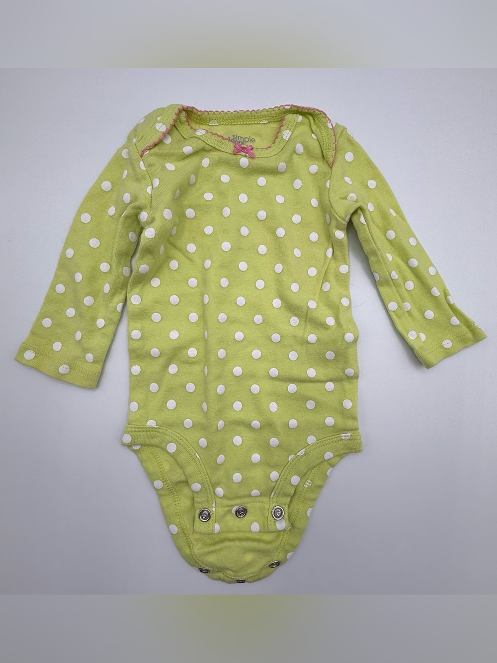 3 Month Girl Polka Dot Long-Sleeve Onesie Bundle (2 pcs)